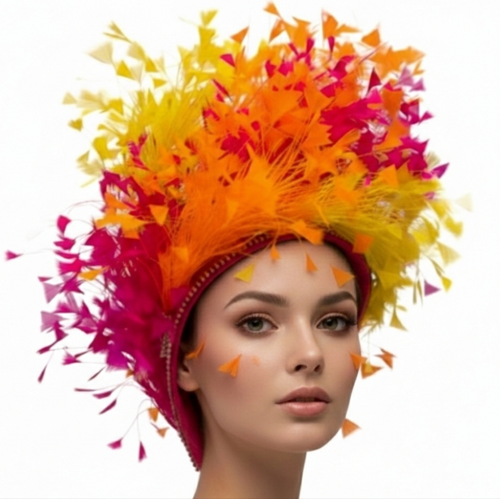 Vibrant Couture Beloved Millinery Fabulous Feathered Fascinator NWT